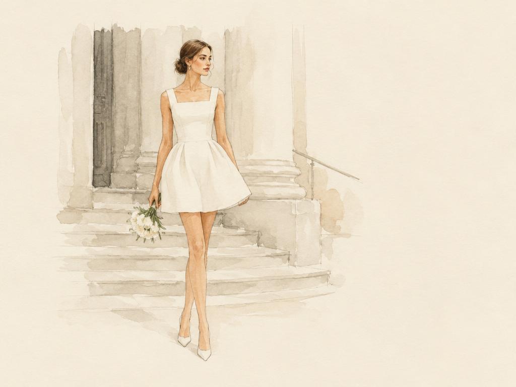 Courthouse Bride look illustration